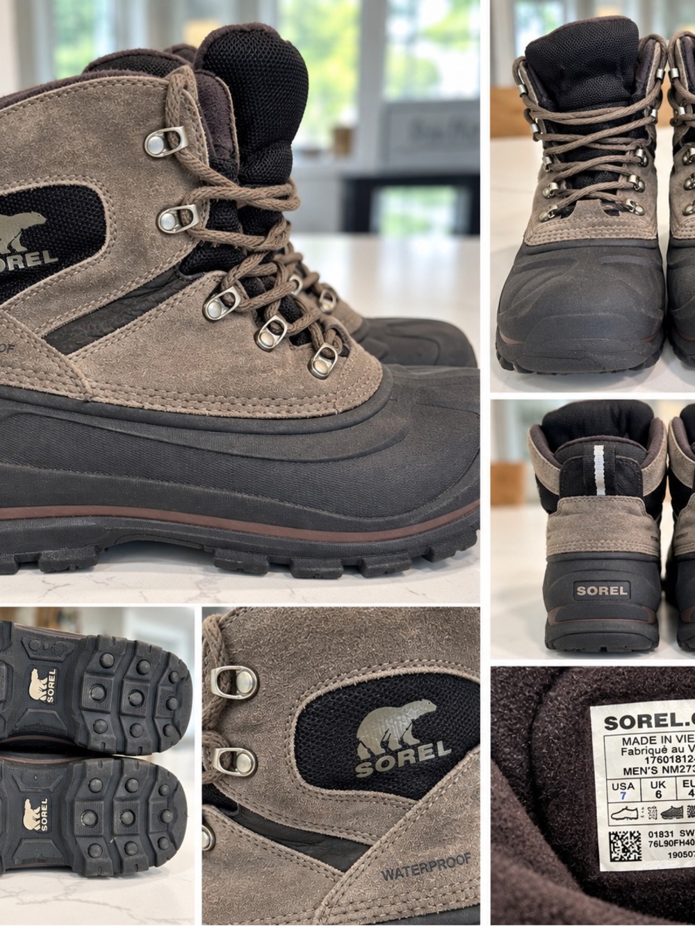Sorel Brown and Black Men's Waterproof Insulated Winter Boots